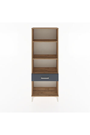 Arges Dolap 3 Raflı Tek Çekmeceli 60x30x163 Çam-Antrasit