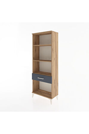 Arges Dolap 3 Raflı Tek Çekmeceli 60x30x163 Çam-Antrasit