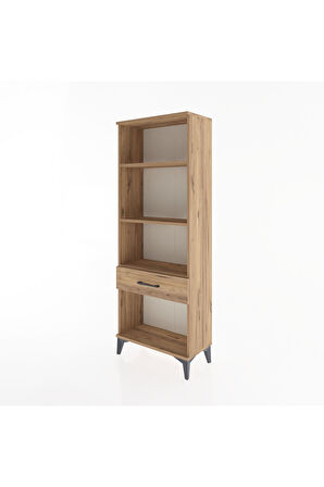 Arges Dolap 3 Raflı Tek Çekmeceli 60x30x163 Çam-Çam