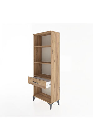 Arges Dolap 3 Raflı Tek Çekmeceli 60x30x163 Çam-Çam