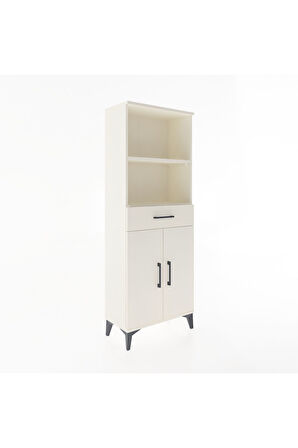 Arges Dolap 3 Raflı Tek Çekmeceli 2 Kapaklı 60x30x163 Aytaşı-Aytaşı