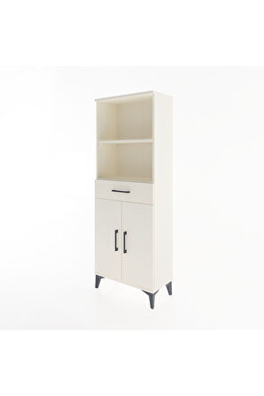 Arges Dolap 3 Raflı Tek Çekmeceli 2 Kapaklı 60x30x163 Aytaşı-Aytaşı