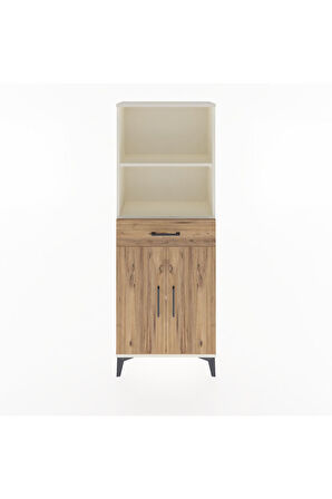 Arges Dolap 3 Raflı Tek Çekmeceli 2 Kapaklı 60x30x163 Aytaşı-Çam