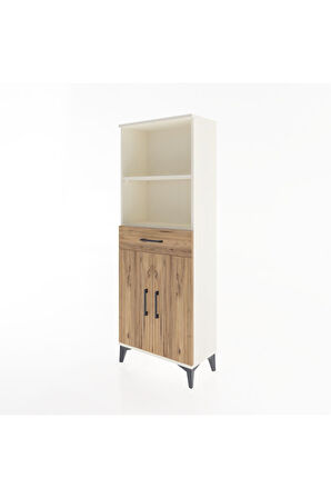 Arges Dolap 3 Raflı Tek Çekmeceli 2 Kapaklı 60x30x163 Aytaşı-Çam