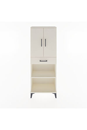 Arges Dolap 3 Raflı Tek Çekmeceli 2 Kapaklı 60x30x163 Aytaşı-Aytaşı