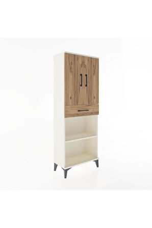 Arges Dolap 3 Raflı Tek Çekmeceli 2 Kapaklı 60x30x163 Aytaşı-Çam