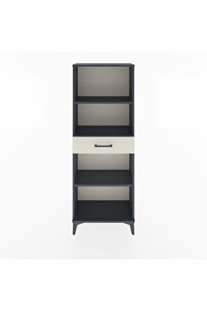 Arges Dolap 3 Raflı Tek Çekmeceli 60x30x163 Antrasit-Aytaşı