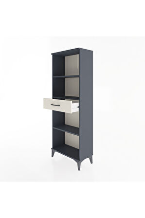 Arges Dolap 3 Raflı Tek Çekmeceli 60x30x163 Antrasit-Aytaşı