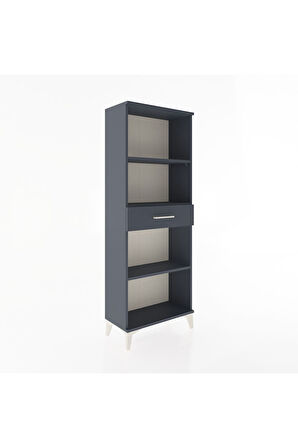 Arges Dolap 3 Raflı Tek Çekmeceli 60x30x163 Antrasit-Antrasit