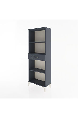 Arges Dolap 3 Raflı Tek Çekmeceli 60x30x163 Antrasit-Antrasit