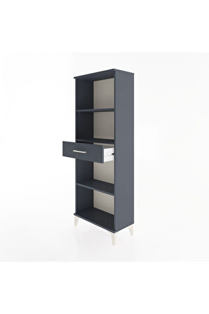 Arges Dolap 3 Raflı Tek Çekmeceli 60x30x163 Antrasit-Antrasit