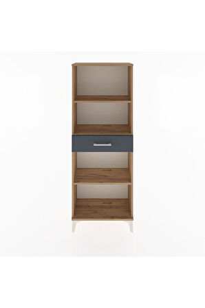 Arges Dolap 3 Raflı Tek Çekmeceli 60x30x163 Çam-Antrasit