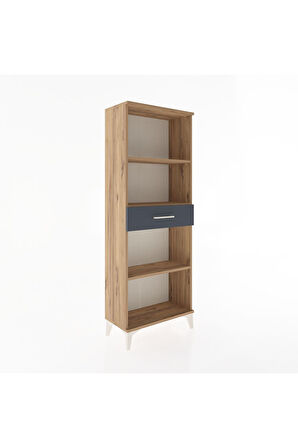 Arges Dolap 3 Raflı Tek Çekmeceli 60x30x163 Çam-Antrasit