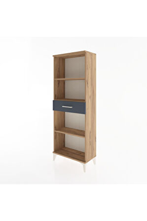 Arges Dolap 3 Raflı Tek Çekmeceli 60x30x163 Çam-Antrasit