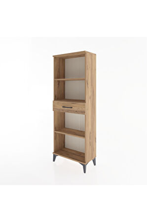 Arges Dolap 3 Raflı Tek Çekmeceli 60x30x163 Çam-Çam