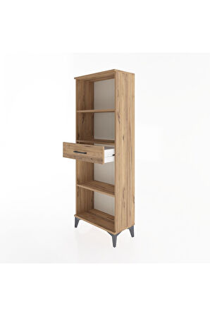 Arges Dolap 3 Raflı Tek Çekmeceli 60x30x163 Çam-Çam