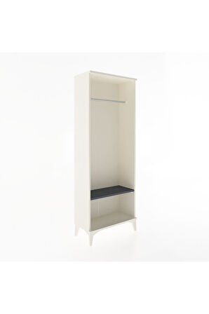 Arges Dolap Tek Raflı Kapaklı Tek Askılı 60x30x163 Aytaşı-Antrasit