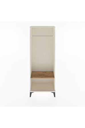 Arges Dolap Tek Raflı Kapaklı Tek Askılı 60x30x163 Aytaşı-Çam