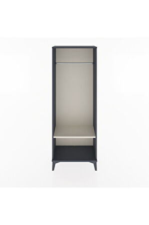 Arges Dolap Tek Raflı Kapaklı Tek Askılı 60x30x163 Antrasit-Aytaşı