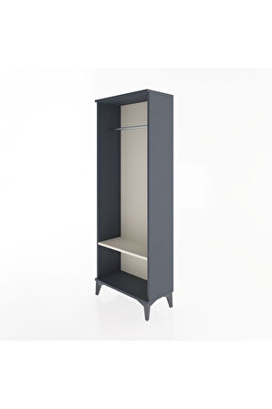 Arges Dolap Tek Raflı Kapaklı Tek Askılı 60x30x163 Antrasit-Aytaşı