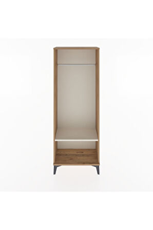 Arges Dolap Tek Raflı Kapaklı Tek Askılı 60x30x163 Çam-Aytaşı