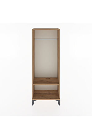 Arges Dolap Tek Raflı Kapaklı Tek Askılı 60x30x163 Çam-Çam