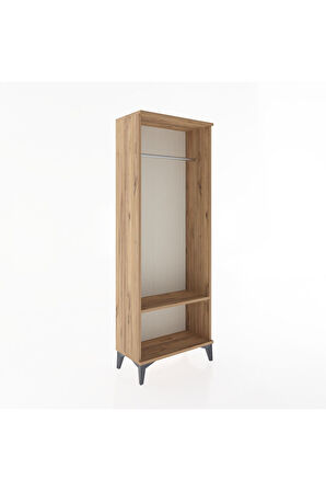 Arges Dolap Tek Raflı Kapaklı Tek Askılı 60x30x163 Çam-Çam