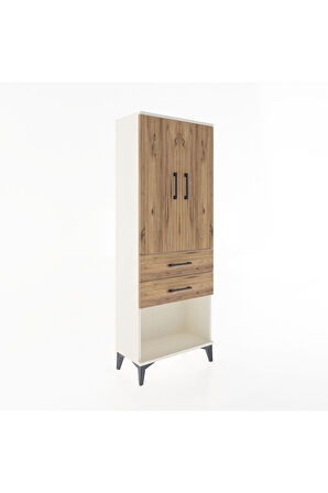 Arges Dolap Tek Raflı 2 Çekmeceli Tek Askılı 60x30x163 Aytaşı-Çam