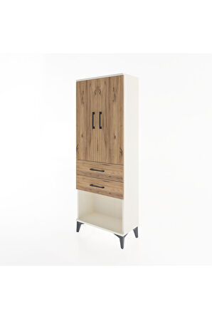 Arges Dolap Tek Raflı 2 Çekmeceli Tek Askılı 60x30x163 Aytaşı-Çam