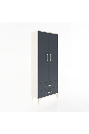 Arges Dolap Tek Raflı 2 Çekmeceli Tek Askılı 60x30x163 Aytaşı-Antrasit