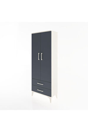 Arges Dolap Tek Raflı 2 Çekmeceli Tek Askılı 60x30x163 Aytaşı-Antrasit