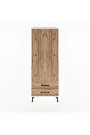 Arges Dolap Tek Raflı 2 Çekmeceli Tek Askılı 60x30x163 Aytaşı-Çam