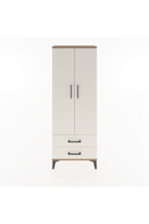 Arges Dolap Tek Raflı 2 Çekmeceli Tek Askılı 60x30x163 Çam-Aytaşı