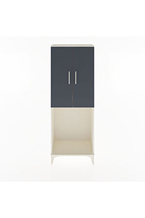 Arges Dolap Tek Raflı 2 Kapaklı Tek Askılı 60x30x163 Aytaşı-Antrasit