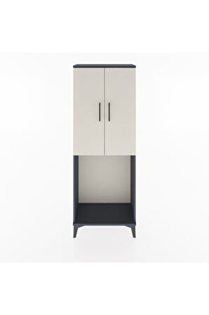 Arges Dolap Tek Raflı 2 Kapaklı Tek Askılı 60x30x163 Antrasit-Aytaşı