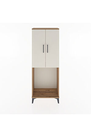 Arges Dolap Tek Raflı 2 Kapaklı Tek Askılı 60x30x163 Çam-Aytaşı