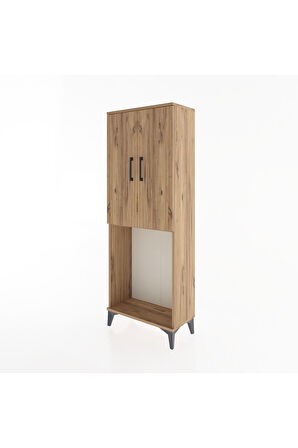 Arges Dolap Tek Raflı 2 Kapaklı Tek Askılı 60x30x163 Çam-Çam