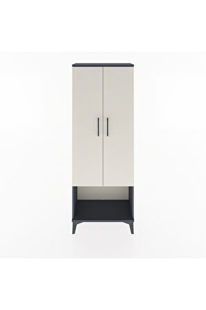 Arges Dolap 2 Raflı 2 Kapaklı Tek Askılı 60x30x163 Antrasit-Aytaşı