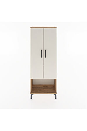 Arges Dolap 2 Raflı 2 Kapaklı Tek Askılı 60x30x163 Çam-Aytaşı