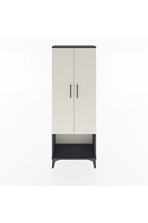 Arges Dolap Tek Raflı 2 Kapaklı Tek Askılı 60x30x163 Antrasit-Aytaşı