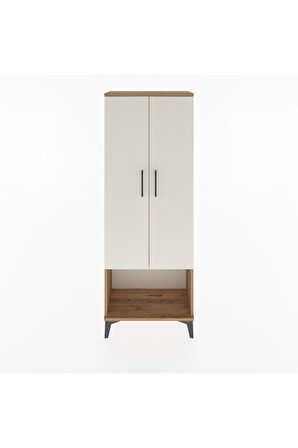 Arges Dolap Tek Raflı 2 Kapaklı Tek Askılı 60x30x163 Çam-Aytaşı