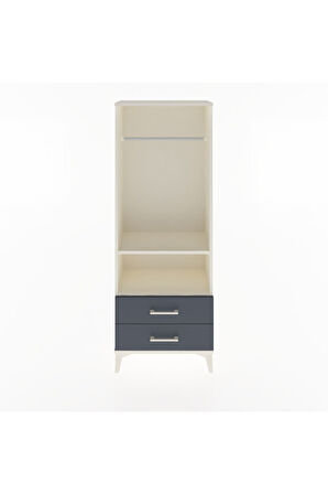 Arges Dolap 2 Raflı 2 Çekmeceli Tek Askılı 60x30x163 Aytaşı-Antrasit