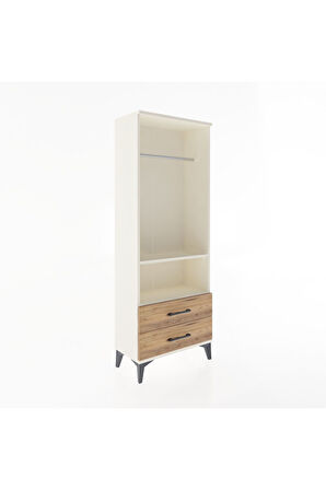 Arges Dolap 2 Raflı 2 Çekmeceli Tek Askılı 60x30x163 Aytaşı-Çam