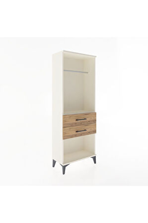 Arges Dolap Tek Raflı 2 Çekmeceli Tek Askılı 60x30x163 Aytaşı-Çam