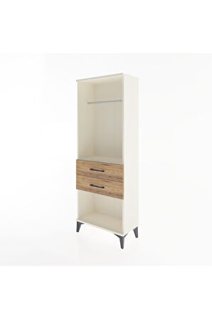 Arges Dolap Tek Raflı 2 Çekmeceli Tek Askılı 60x30x163 Aytaşı-Çam
