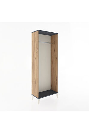 Arges Dolap Kapaklı Tek Askılı 60x30x163 Çam-Antrasit