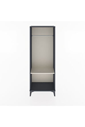 Arges Dolap Tek Raflı Kapaklı Tek Askılı 60x30x163 Antrasit-Aytaşı