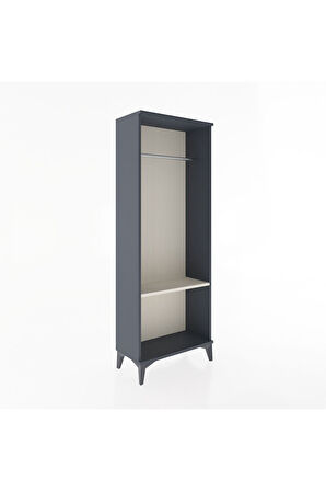 Arges Dolap Tek Raflı Kapaklı Tek Askılı 60x30x163 Antrasit-Aytaşı