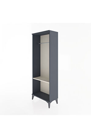 Arges Dolap Tek Raflı Kapaklı Tek Askılı 60x30x163 Antrasit-Aytaşı