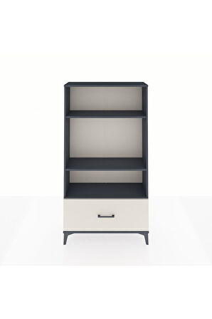 Arges Dolap 3 Raflı Tek Çekmeceli 88x30x163 Antrasit-Aytaşı